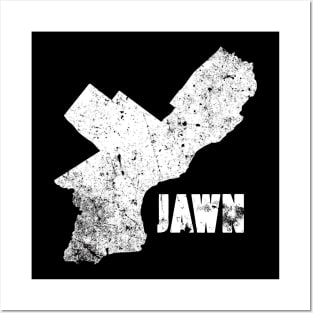 Philly Jawn Philadelphia Map Distressed Gritty Retro Style Posters and Art